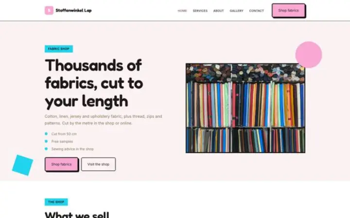 Web para tienda de telas