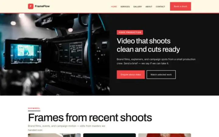 Web para estudio de vídeo