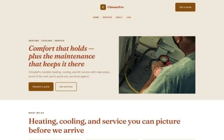 Web para climatización