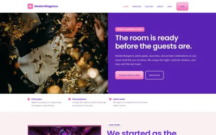 Web para organización de eventos