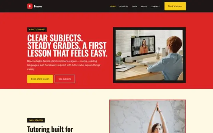 Web para clases de refuerzo infantil