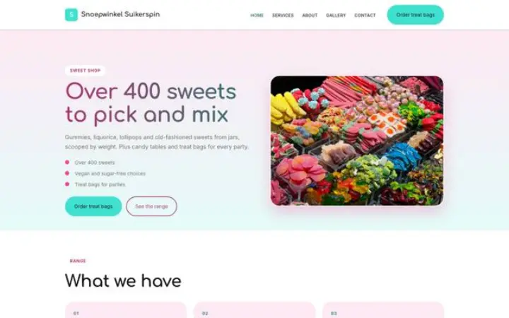 Web para tienda de chuches