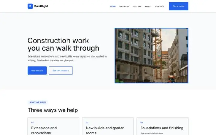 Web para construcción