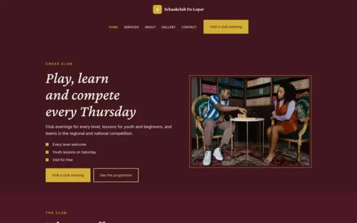 Web para club de ajedrez