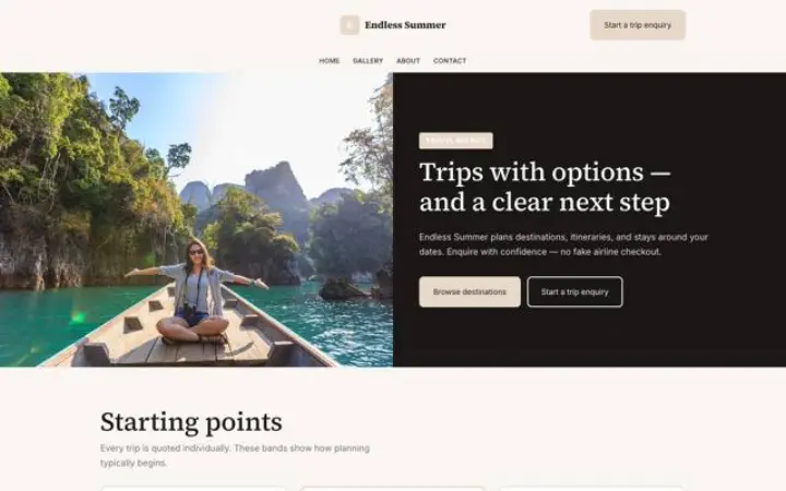 Web para agencia de viajes