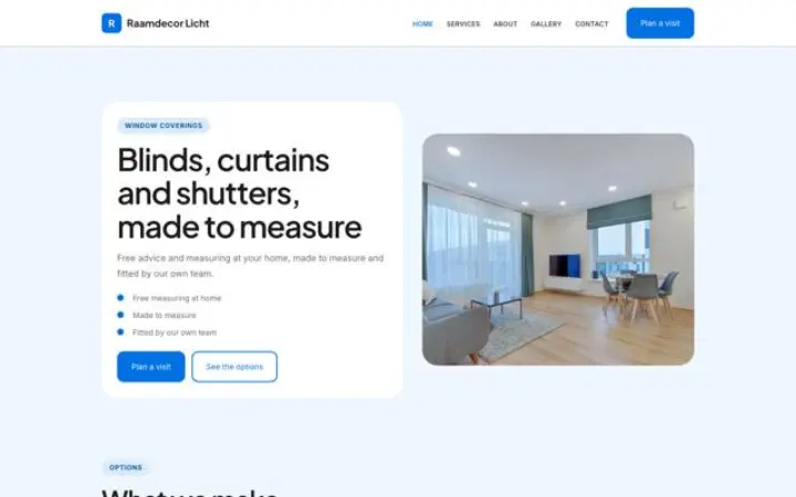 Web para decoración de ventanas