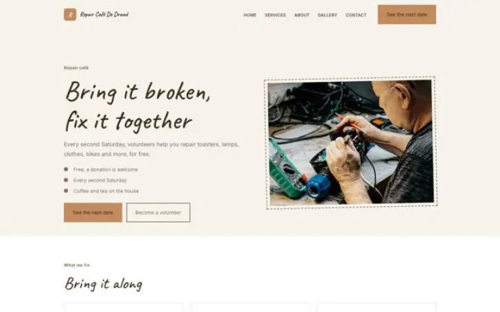Web para repair café