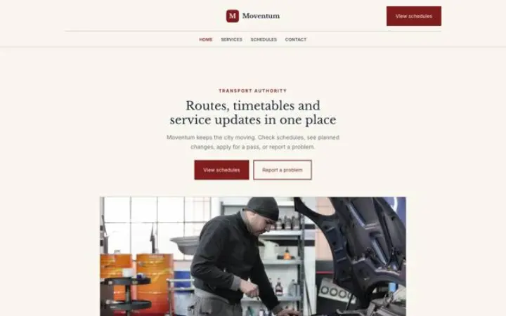 Web para autoridad de transporte