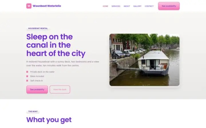 Web para alquiler de casa barco
