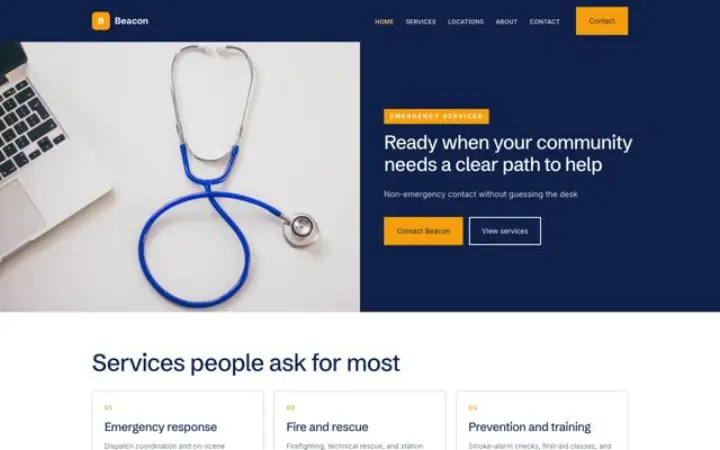 Web para servicios de emergencia
