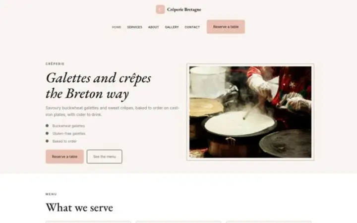 Web para crêperie