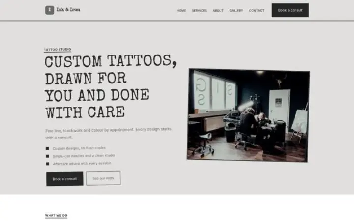 Web para estudio de tatuaje