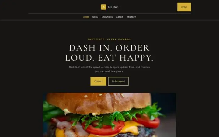 Web para comida rápida