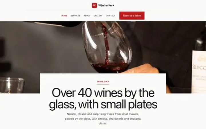 Web para bar de vinos