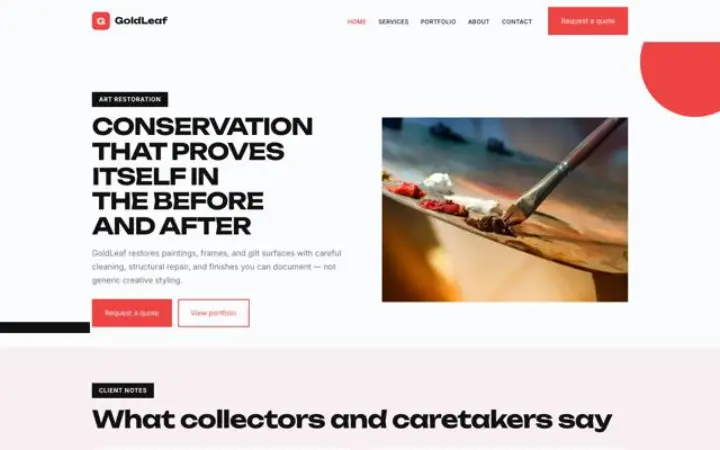 Web para restauración de arte