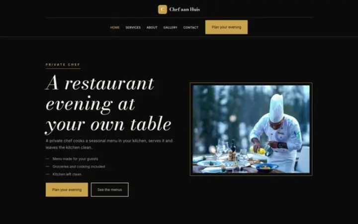 Web para chef a domicilio