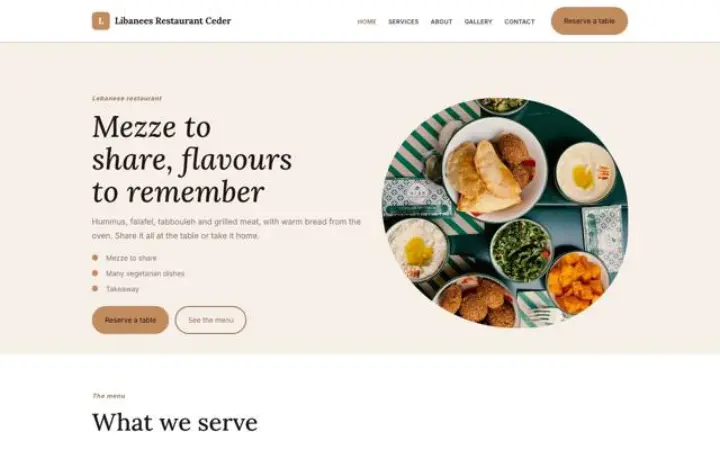 Web para restaurante libanés