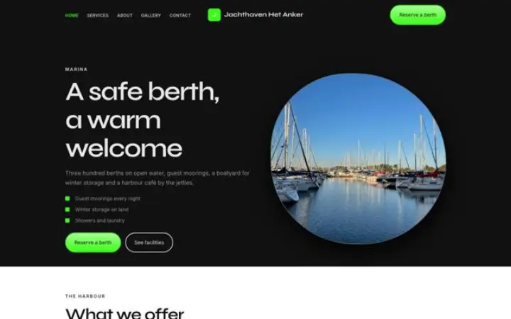 Web para puerto deportivo