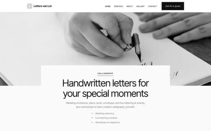 Web para caligrafía