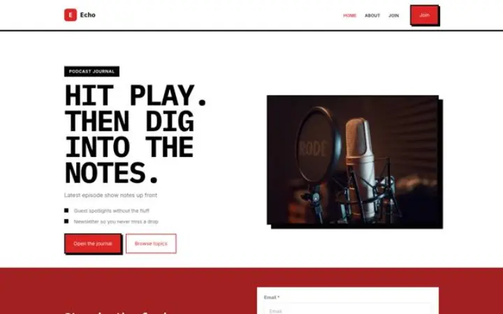 Web para pódcast