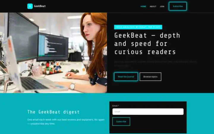 Web para tecnología
