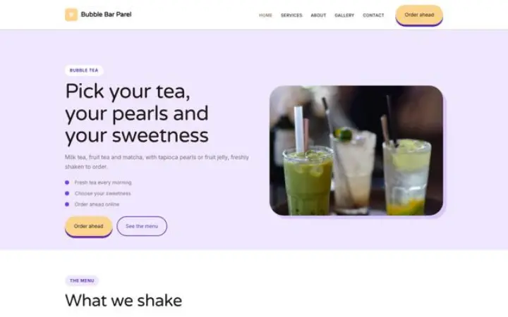 Web para tienda de bubble tea