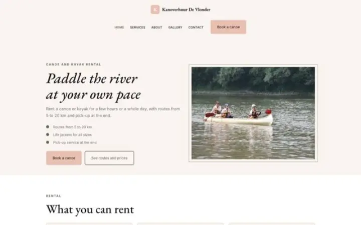 Web para alquiler de canoas