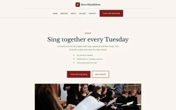 Web para coro