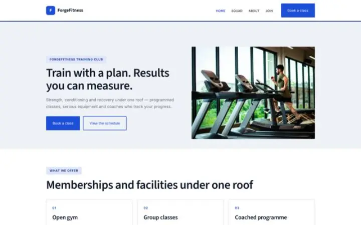 Web para gimnasio