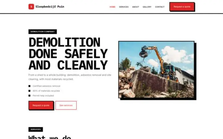 Web para empresa de demoliciones