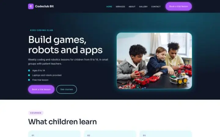 Web para club de programación infantil
