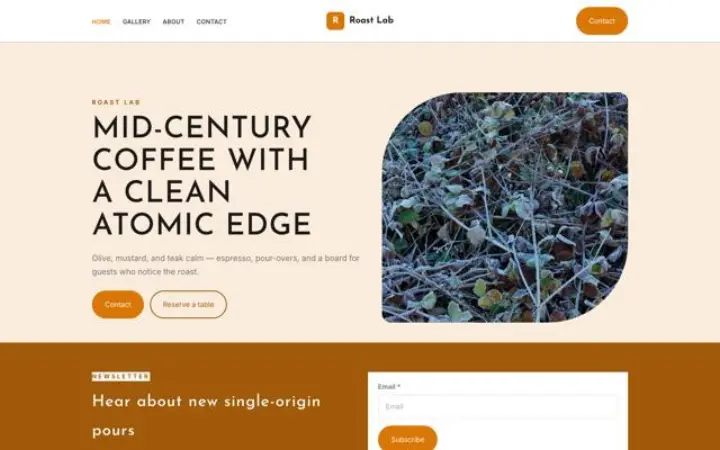 Web para cafetería