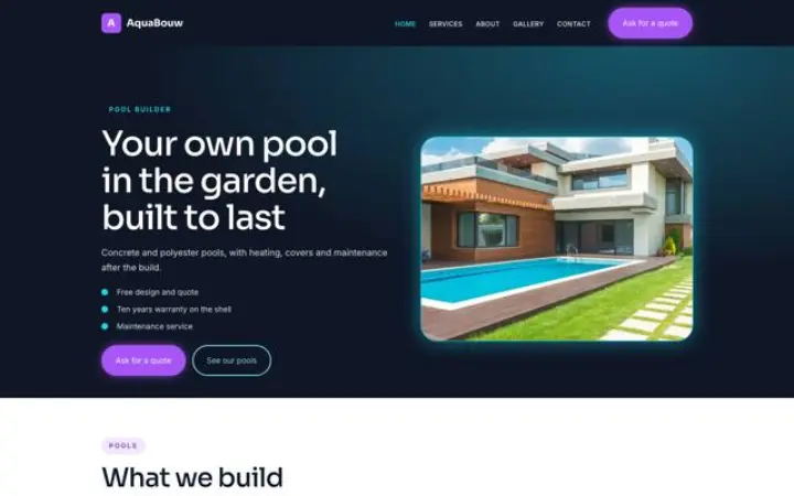 Web para piscinas