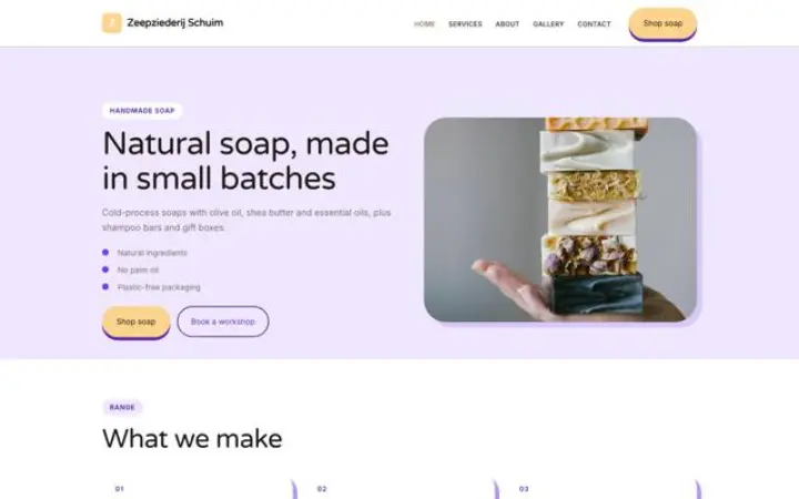 Web para jabonería artesanal