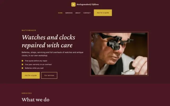 Web para relojería