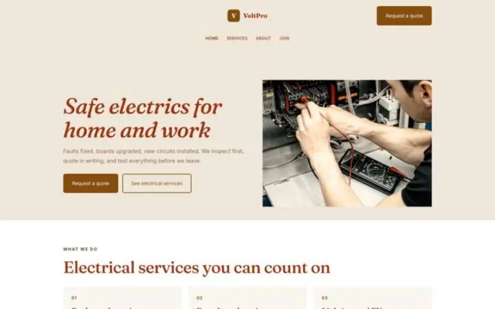 Web para electricista