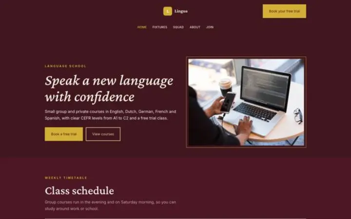 Web para escuela de idiomas