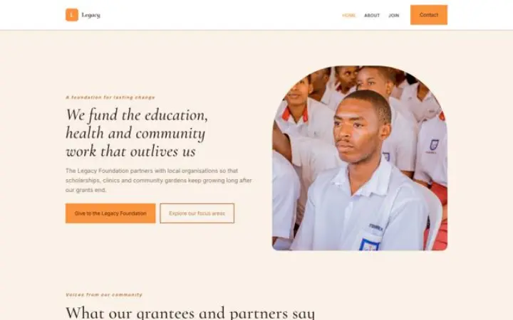 Web para fundación