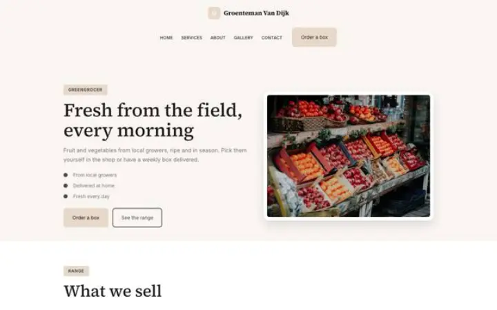 Web para frutería