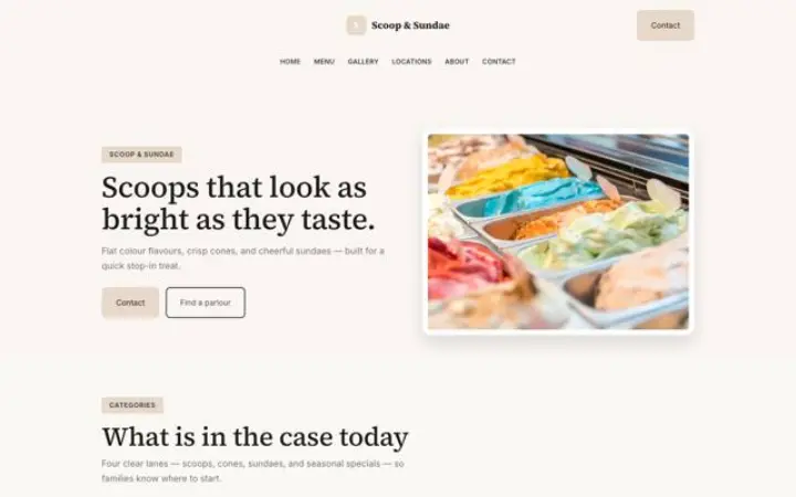 Web para heladería