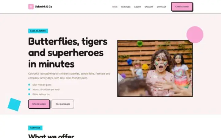 Web para pintacaras