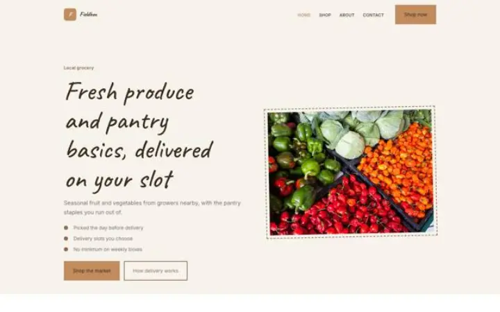 Web para tienda de alimentación