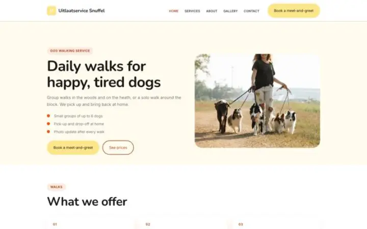Web para paseo de perros