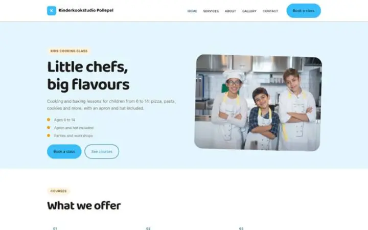 Web para cocina para peques
