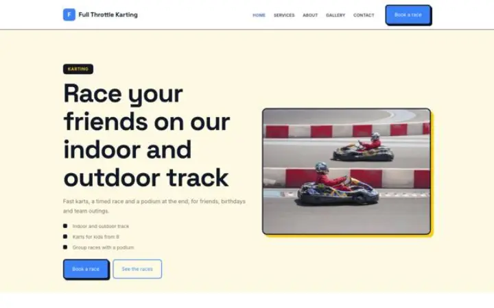 Web para pista de karting