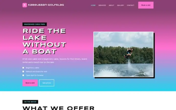 Web para cable park de wakeboard