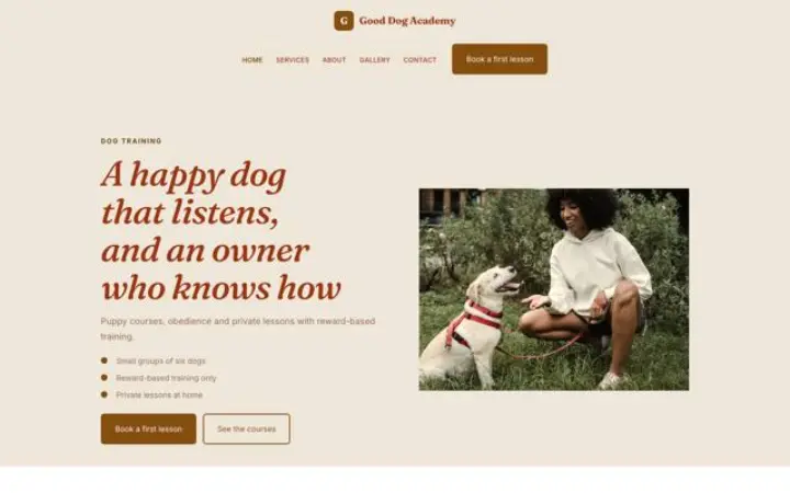 Web para adiestramiento canino