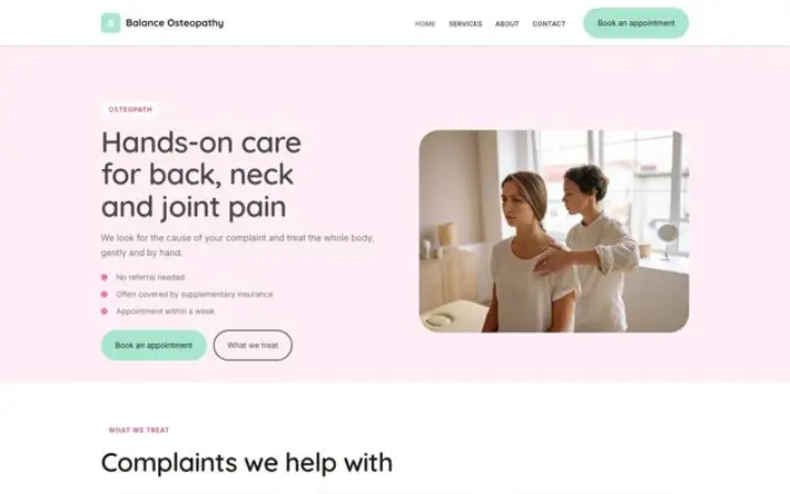 Web para osteopatía