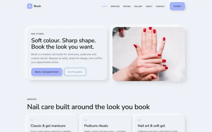 Web para estudio de uñas