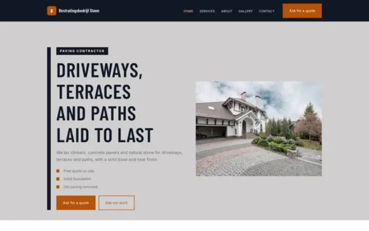 Web para pavimentación
